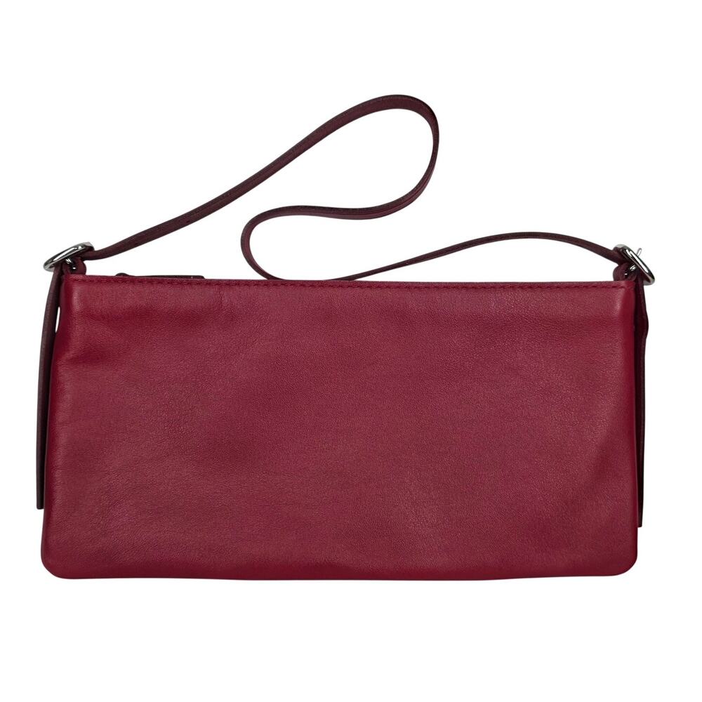 MADEWELL SCULPTURAL‑BUCKLE MINI ZIP-TOP SHOULDER BAG – RED – STYLE H8775 – NWT